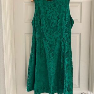 Eva Mendes for New York & Company Teal Lace Midi Dress